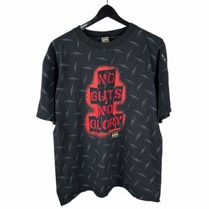 Vintage 90s No Guts No Glory All Over Print Streetwear Metal Shirt Size XL